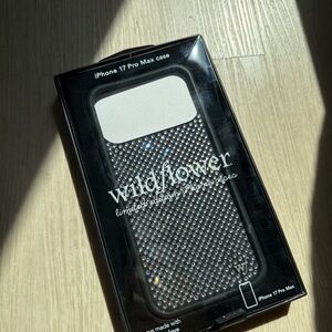 Wildflowers iPhone 17 Pro Max Sparkling Black Case with Silver Crystals